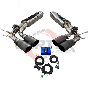 ท่อไอเสียสแตนเลส Vortex สำหรับ Mercedes G550 W463A ปี 2016+ แบบ Valvetronic ปลายท่อสี่ด้าน สีดำด้าน พร้อมเสียงรัมนลิ้ง - Product Image 2
