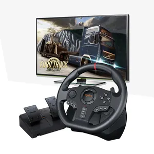 PXN-V900 900 Degrés Filaire Anti-Slip Volant De Course De Vibration pour PS4, Jeu Vidéo volant de Course pour ps4 Avec Double Pédales
