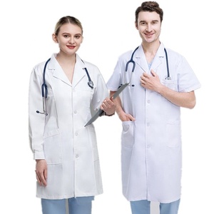 <span class=keywords><strong>Camice</strong></span> da laboratorio bianco personalizzato con logo unisex per <span class=keywords><strong>uomo</strong></span> e donna, a <span class=keywords><strong>maniche</strong></span> <span class=keywords><strong>corte</strong></span> o lunghe, per studenti, laboratori, corsi, uniforme da medico, infermiere. - Product Image 2