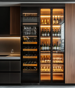 High Quality bar Wine Cabinet <strong>Euro</strong> Style Luxury Wooden Wine Racks for Home - Product Image 1