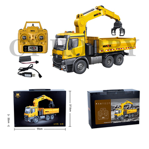 <span class=keywords><strong>HUINA</strong></span> <span class=keywords><strong>1575</strong></span> 575 2,4G 1:14 26CH RC camión volquete de metal juguetes Construcción de control remoto camión RC con agarre de madera - Product Image 6