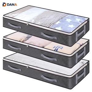 Bolsas de Almacenamiento Debajo de la Cama para Ropa y Juguetes, Parte Superior Transparente, Material No Tejido, Ecológico, Resistente al Agua, Plegable - Product Image 1