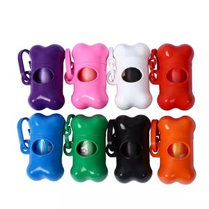 Wholesale Solid Color Pet Waste Bags Bone-shaped Dispenser Poop Scooper Combo for Dog Cleaning-for Promotional Business Gifts