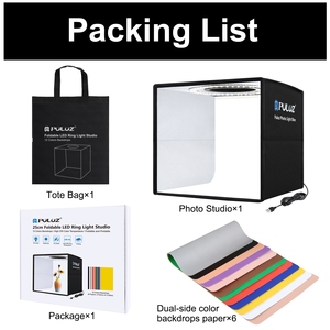 <span class=keywords><strong>Caja</strong></span> de Estudio Fotográfico PULUZ de 25 cm, <span class=keywords><strong>Caja</strong></span> de Luz Portátil con Anillo de Luz, Mini Estudio Fotográfico con 12 Fondos de Colores - Product Image 6