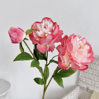 Lot de 3 fleurs artificielles en soie pivoine pour la décoration de la maison et des hôtels, ornements floraux modernes et durables pour la Saint-Valentin et Pâques