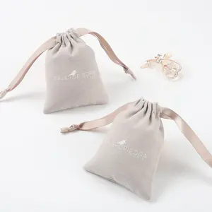 Bolsa de embalagem para joias, pequena bolsa de algodão orgânico para presente de casamento