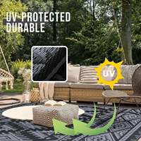 Résistant aux UV personnalisé réversible tissé recyclé polypropylène plastique paille abstrait intérieur extérieur tapis tapis