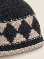 Bonnet vintage à motif Argyle, bonnet court unisexe pour l'hiver, design géométrique classique, chapeau décontracté pour tous les jours