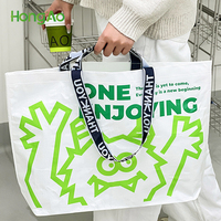 Hongao grand sac à provisions personnalisé en PP tissé étanche sac à main de protection de l'environnement de supermarché épaissi pour le shopping