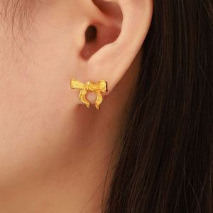 Waterproof 18K Gold Plated Stainless Steel Bowknot Heart Jewelry <b>Set</b> Women Tarnish-Free Earring <b>Bracelet</b> Party Trendy Wedding - Product Image 6