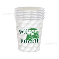 Ensemble de fournitures de fête jetables à thème parcours de golf, design tendance, vente chaude, respectueux de l'environnement, gobelets en papier, assiettes en papier, serviettes en papier