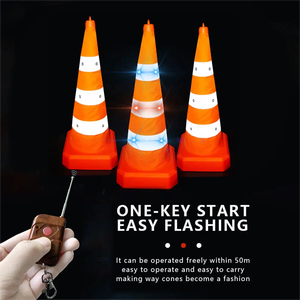 Maßgefertigte Teleskopische Verkehrskegel Zusammenklappbare Ausziehbare Ferngesteuerte Verkehrskegel Straßensicherheit Verkehrswarnkegel - Product Image 6