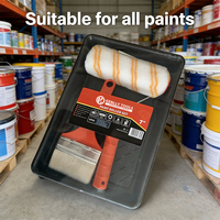 Kit professionnel de 3 rouleaux à peinture de 7 pouces avec bac et pinceau pour la peinture murale, idéal pour la construction commerciale et la rénovation intérieure