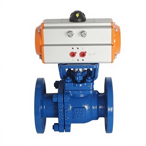 Válvula de bola flotante neumática con brida de PTFE y revestimiento de flúor Q641F46-16C de acero fundido resistente a ácidos para agua de grado alimenticio - Product Image 1