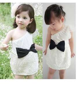 Robe de soirée élégante sans manches blanche avec nœud pour filles, style princesse, vente en gros, pour enfants, de Chine - Product Image 2