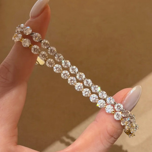 Pulseras De Plata 925 Mujer Sparkling Tennis Bangle Bulk Wholesale Jewelry Vendor Ready To Ship Fast Shipping Fine Jewelry - Product Image 1