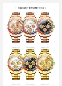 2939 Montre de sport multifonctionnelle en acier inoxydable avec logo personnalisé OEM, montre à quartz étanche avec diamants pour homme - Product Image 6