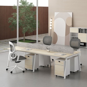 Modern Open White Modular 2 ~ 6 People Workstation Office <b>Desk</b> Furniture Design Workstation <b>Desk</b> <b>Table</b> for Staff - Product Image 2