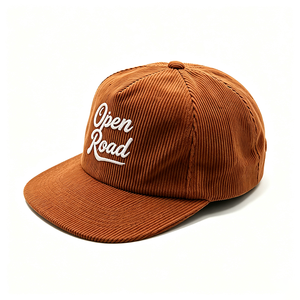 Gorra de Béisbol Vintage de Pana con Bordado Personalizado del Logotipo Open Road, Diseño Curvo, Estilo Desestructurado, Unisex, Venta al Por Mayor - Product Image 4