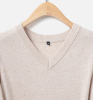 Pull en maille col V personnalisé pour femme, manches longues, couleur unie, bordure côtelée, décontracté, pour le bureau, vente en gros