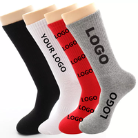 Chaussettes de sport personnalisées avec logo, votre propre marque, en bambou et coton, blanches et noires, pour le basketball, l'exercice et la course à pied