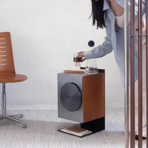 طاولة بجانب السرير بطراز باوهاوس بتصميم شمالي فاخر طاولة نوم خشبية عائمة مع أضواء لأثاث غرفة النوم - Product Image 3