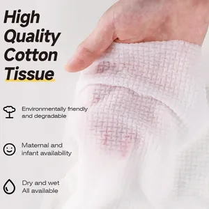 Salviettine umidificate extra molli del tessuto Non tessuto di tessuto di cotone usa e getta pulizia quotidiana del tessuto