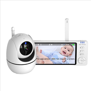 Caméra Wifi HD 720P avec vision nocturne, <span class=keywords><strong>moniteur</strong></span> pour bébé avec audio bidirectionnel, panoramique/inclinaison, sirène intégrée, stockage cloud sans fil, prise en charge de la carte SD - Product Image 1