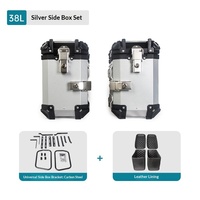 Boîte latérale de moto en alliage d'aluminium 38L à trois compartiments, anti-chute, anti-collision, étanche, coffre de rangement de voyage