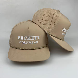 थोक स्पोर्टी शैली 3 डी कढ़ाई लोगो यूनिसेक्स घुमावदार ब्रिम छिद्रित डिजाइनर रस्सी पानी के सबूत बेसबॉल कैप गोल्फ हैट - Product Image 5