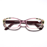 Vente en gros de lunettes de lecture ovales à fleurs élégantes pour femmes