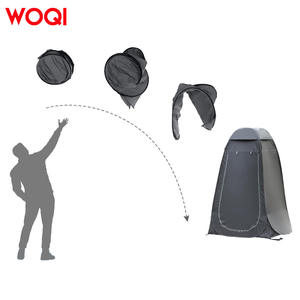 Tente de douche pliable d'urgence Woqi 120x120x190cm, installation rapide, simple couche, gris foncé, pour camping, plage, extérieur - Product Image 5