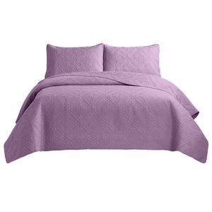 Cubrecama Acolchado de Color Sólido, Juego de Ropa de <span class=keywords><strong>Cama</strong></span> de 3 Piezas, Cubrecama Reversible Lavable con Relieve Ultrasónico - Product Image 3