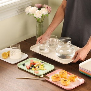 Plateaux de service rectangulaires en plastique empilables et durables pour restaurants, sans BPA, pour la restauration rapide et les hôtels, plateaux de repas économiques en gros - Product Image 3