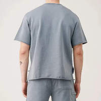 T-shirt Homme Oversize en Coton Lourd 250 g/m² Style Vintage Décontracté Uni Tricoté Coupe Boxy Ourlet Brut Impression Numérique
