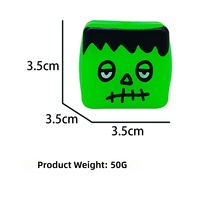 Jouet Squishy Cube Citrouille d'Halloween en TPR, Faisceaux de lames, Jouet sensoriel anti-stress à presser, 3,5 cm, Décorations d'Halloween