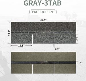 Heat Resistant Fiberglass 3-TAB Design Plain <strong>Roofing</strong> Shingles Grey <strong>Square</strong> Asphalt Shingles for Asphalt <strong>Roofing</strong> - Product Image 2