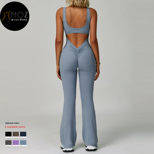 Tuta Intera Senza Maniche da Yoga alla Moda per <span class=keywords><strong>Donne</strong></span>, Pantaloni a Zampa Larghi per <span class=keywords><strong>Allenamento</strong></span>, Danza e Fitness, Controllo Pancia e Sollevamento Glutei - Product Image 3