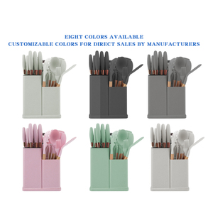 19Piece Set Silicone <strong>Kitchen</strong> Utensils Set <strong>Kitchen</strong> <strong>Accessories</strong> With <strong>Wooden</strong> Handle <strong>and</strong> Cuttings Board Storage Bucket - Product Image 5