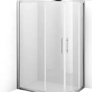 Vidro de banho fixo para chuveiro, porta deslizante semi-redonda, vidro de segurança curvado, vidro temperado