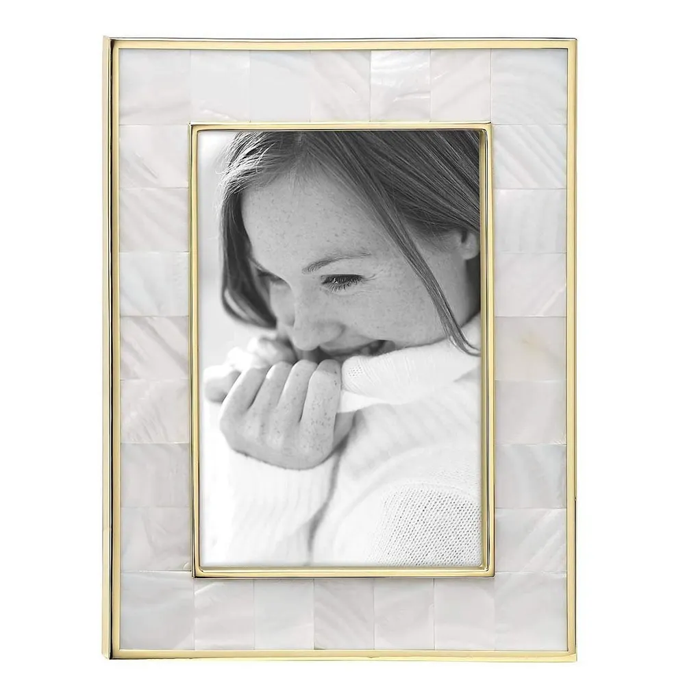 Custom Designs 5 x 7 Crafts seashel Gold Metal Copper Solid Brass Stainless Teel Photo Picture Frame