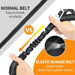 Sabuk pengaman dapat ditarik nilon PU pola polos kustom kalung untuk hewan gaya sederhana Rivet anjing sabuk pengaman mobil - Product Image 2