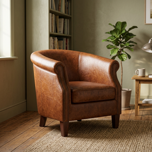 Sofá Esquinero Ovalado de Estilo Europeo Industrial Vintage, Ajustable, de Madera Maciza, con Cuero Genuino y Espuma, para el Hogar - Product Image 3