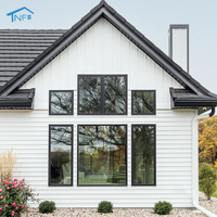 Ventana Fija de Aluminio con Recubrimiento en Polvo, Aislamiento Acústico, Moderna y Personalizada para Patio o Balcón Exterior, Vidrio Templado Súper Claro con Bajo Contenido de Hierro