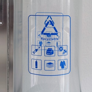 30 Gallon Indoor 2 Compartiment Acryl Prullenbak Transparante Recycling <span class=keywords><strong>Bin</strong></span> Met Asbak/Batterij Voor Luchthaven Vuilnisbak - Product Image 5