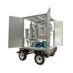 Power plant 6000 L/H vacuum used transformer oil centrifuging machine with container enclosure and cart