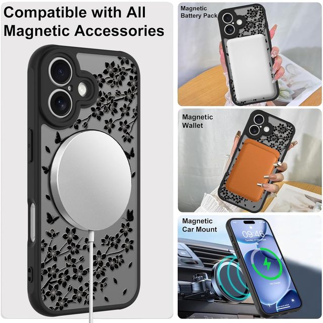 Girl popular Cute Case Ring Kickstand Magnetic Design Cute Pattern Compatible for Iphone 17 15 18 14