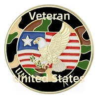 Broches personnalisées en émail pour la Journée des Vétérans, drapeau américain, aigle, badge métallique, broche souvenir commémorative pour collection ou cadeau