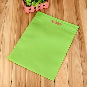Sac fourre-tout en tissu non tissé recyclable avec logo personnalisé, poche plate à cordon, sac cadeau, sac d'épicerie avec poignée - Product Image 5