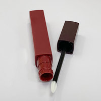 Tube de rouge à lèvres vide en forme de carré rouge avec capuchon à clapet, en ABS, pour emballage de maquillage